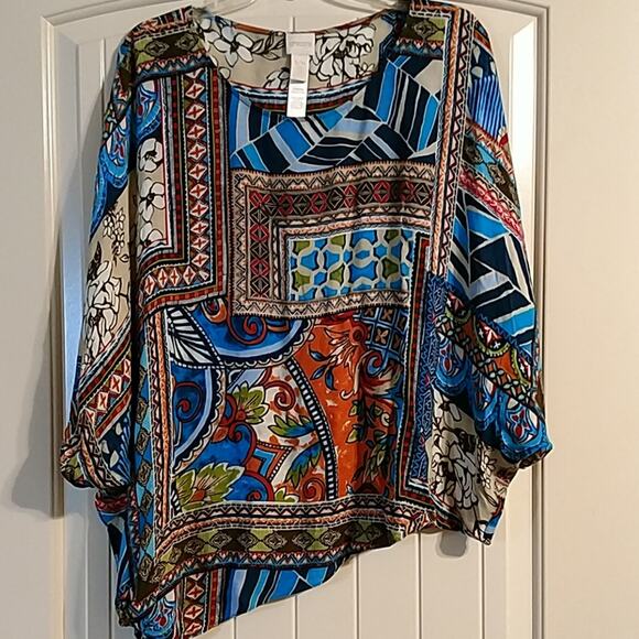Chico's Tops - Chicos multicolor side knot pullover top